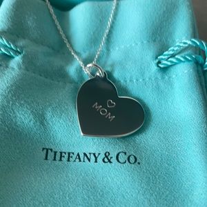 Tiffany & Co silver Mom Heart Pendant and chain